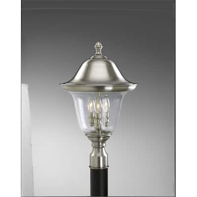 Progress Lighting Hawthorne Single Light 8" Post Lights with Etched