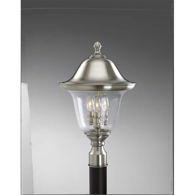 Progress Lighting Hawthorne Single Light 8" Post Lights with Etched