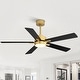 preview thumbnail 106 of 173, 42/48/52/56/62-IN LED Ceiling Fan with Light Kit and Remote(5/7-Blade) 52" - Black & Gold