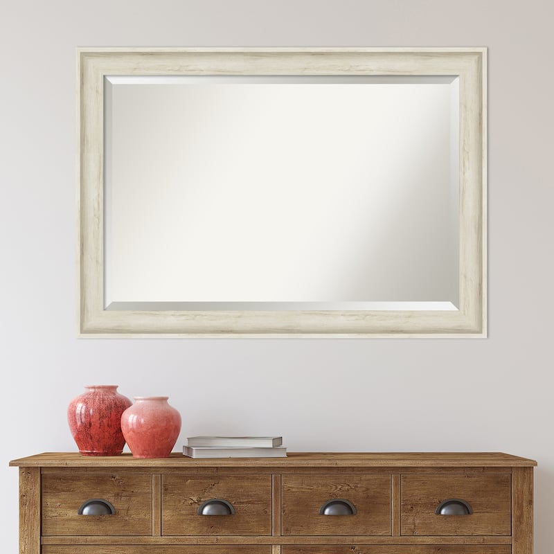 Beveled Bathroom Wall Mirror - Regal Birch Cream Frame - Regal Birch Cream