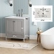 preview thumbnail 15 of 13, ABRUZZO 30" Freestanding Bathroom Vanity with Carrara Marble Top Solid Wood Frame Soft-Close Doors Undermount Ceramic Sink