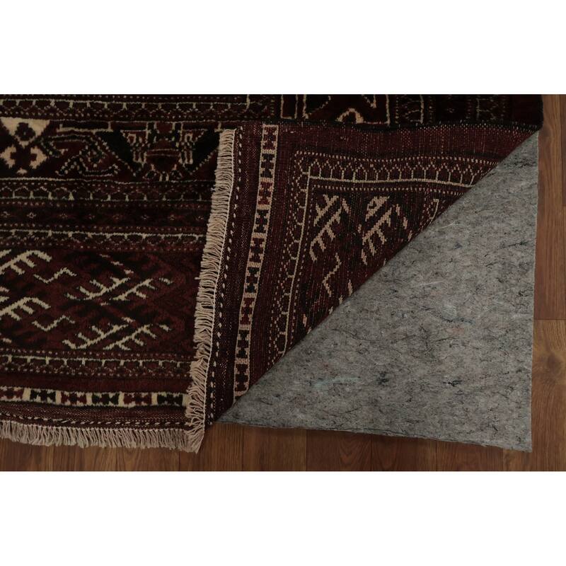 Hand Knotted Oriental 100% Wool Carpet Traditional Geometric Red Bokhara Area Rug - 13' 4'' X 8' 3''