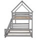 preview thumbnail 31 of 33, Elegant House Shape Twin over Full Wood Bunk Bed with Guardrails and Ladder, Designed for Child Safety, Gender Neutral, White