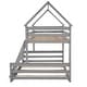 preview thumbnail 9 of 16, Twin Over Full Wood Bunk Bed w/Ladder & Safety Guardrails, Can be Divided Into Two Beds, Wooden Bunk Bed Frame for Kids Bedroom