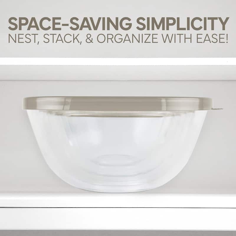 COOK WITH COLOR 12 Pc Glass Nesting Mixing Bowl Set with Lids for Cooking and Prep