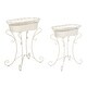 preview thumbnail 16 of 37, SAFAVIEH Hendrick Victorian Scroll Iron Outdoor Planter Set of 2.