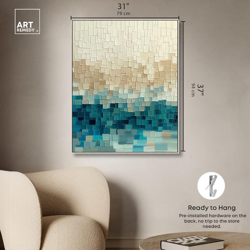 Pixelated Sea II Canvas by Art Remedy