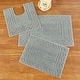 preview thumbnail 11 of 11, 3-Piece Diamond Border Skid-Resistant Bath Rug Set Grey