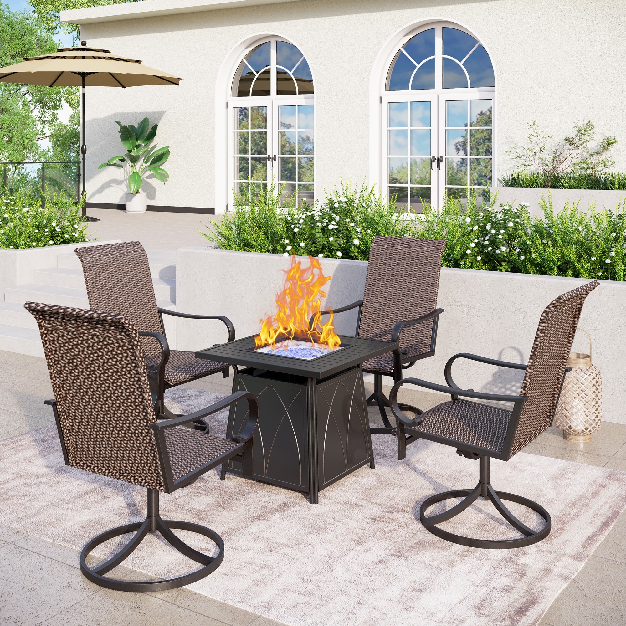 Phi Villa Metal Fire Pit Chairs Fire Pit Castle Island Swivel