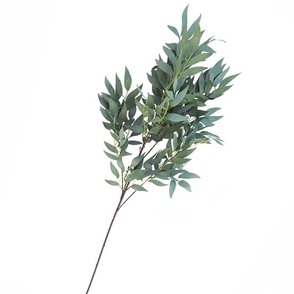 slide 1 of 3, Set of 2 Frosted Green Willow Foliage Leaf Spray 38in - 38" L x 13" W x 6" DP