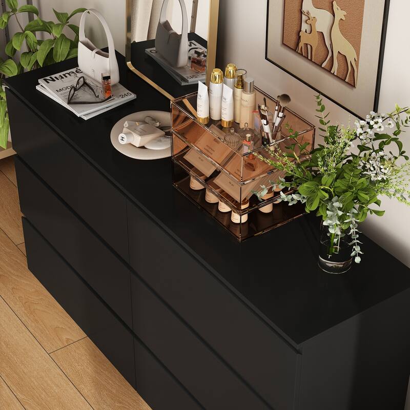 Premium 59-inch 6 Drawers White Floor Double Dresser by Kerrogee