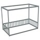 preview thumbnail 11 of 31, American Design Wooden Canopy Twin Size Floor Bed with Fence and Guardrails