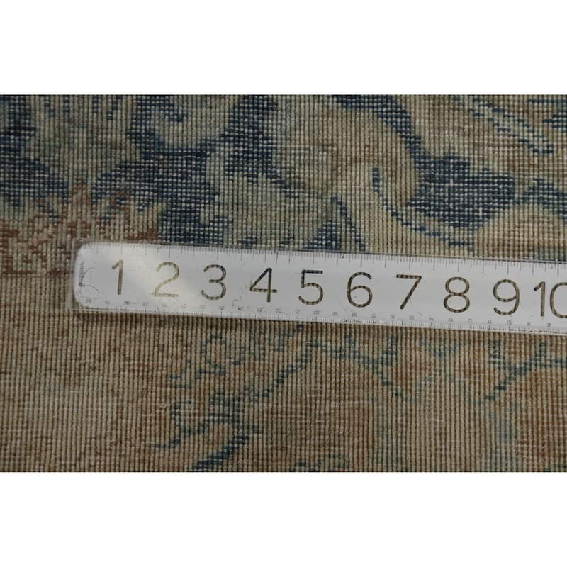 Blue Oushak Turkish Runner Rug Handmade Vegetable Dye Wool Carpet - 3'0"x 10'0"