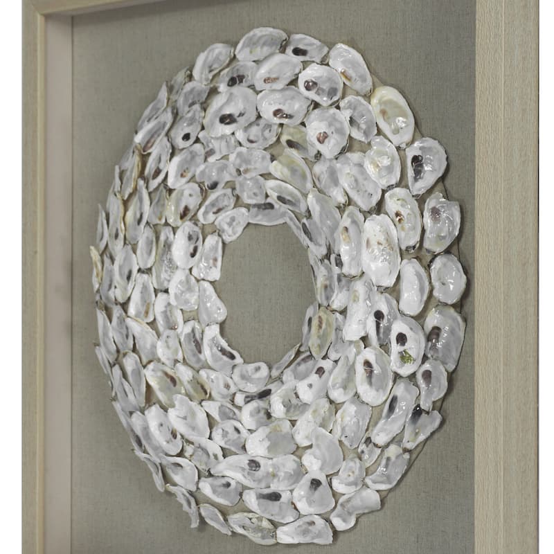 HUJI Oyster Shell Rings Shadow Box Wall Decor