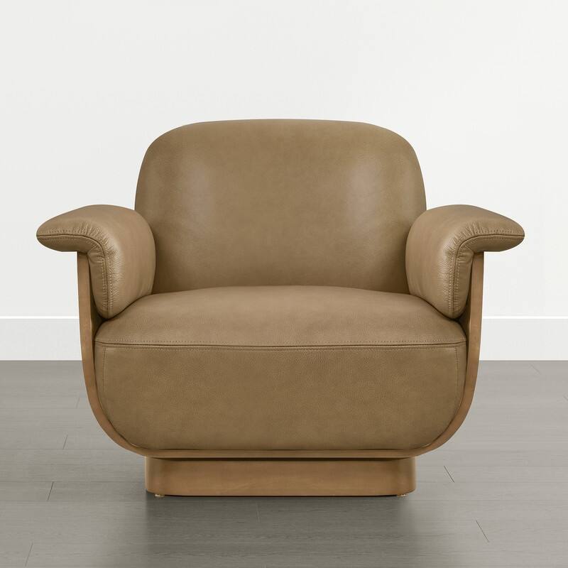 Spruce & Spring Modern Rounded Swivel Accent Chair & Storage Ottoman Set Living Room Set