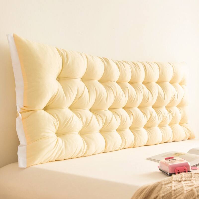 Velvet Bed Headboard Pillow with Tie-on Cushion Backrest for Bed Cushion,Sofa Cushion - 5.91'x1.64' - Yellow