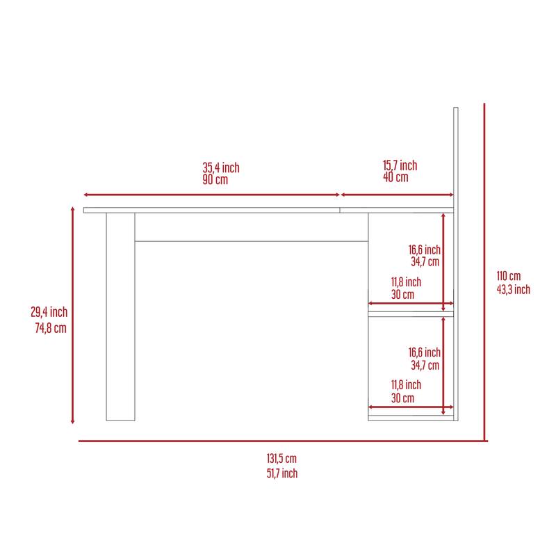 Writing Computer Desk,Five Open Shelves,Computer Table for Living Room Bedroom