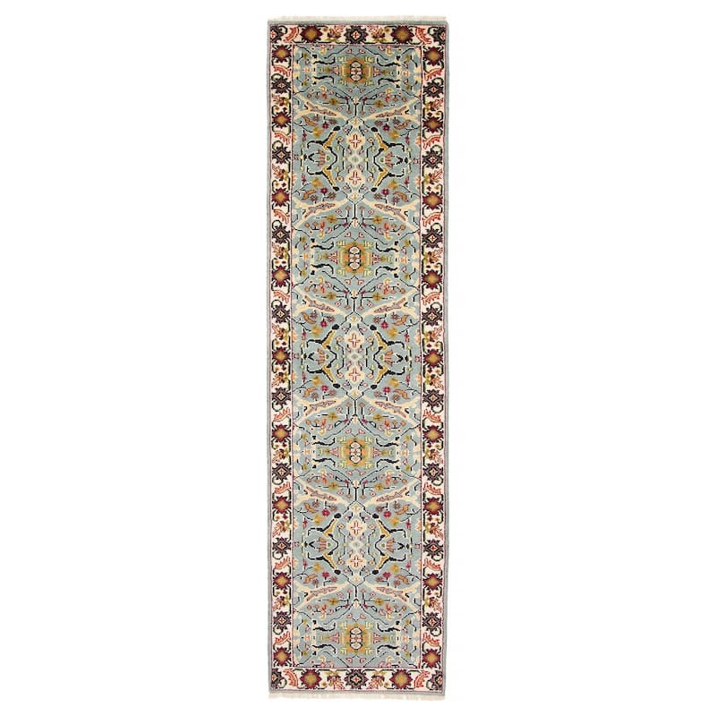 ECARPETGALLERY Hand-knotted Serapi Heritage Light Blue Wool Rug - 2'5 x 9'11 - Light Blue - 2'5 x 9'11