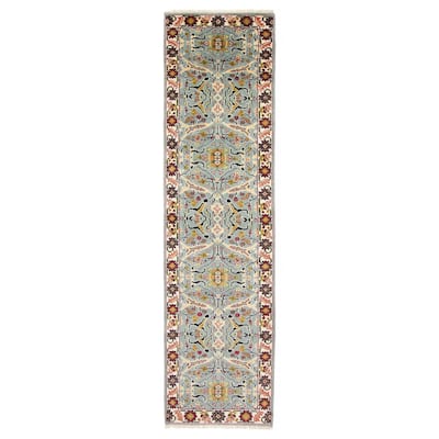 ECARPETGALLERY Hand-knotted Serapi Heritage Light Blue Wool Rug - 2'5 x 9'11