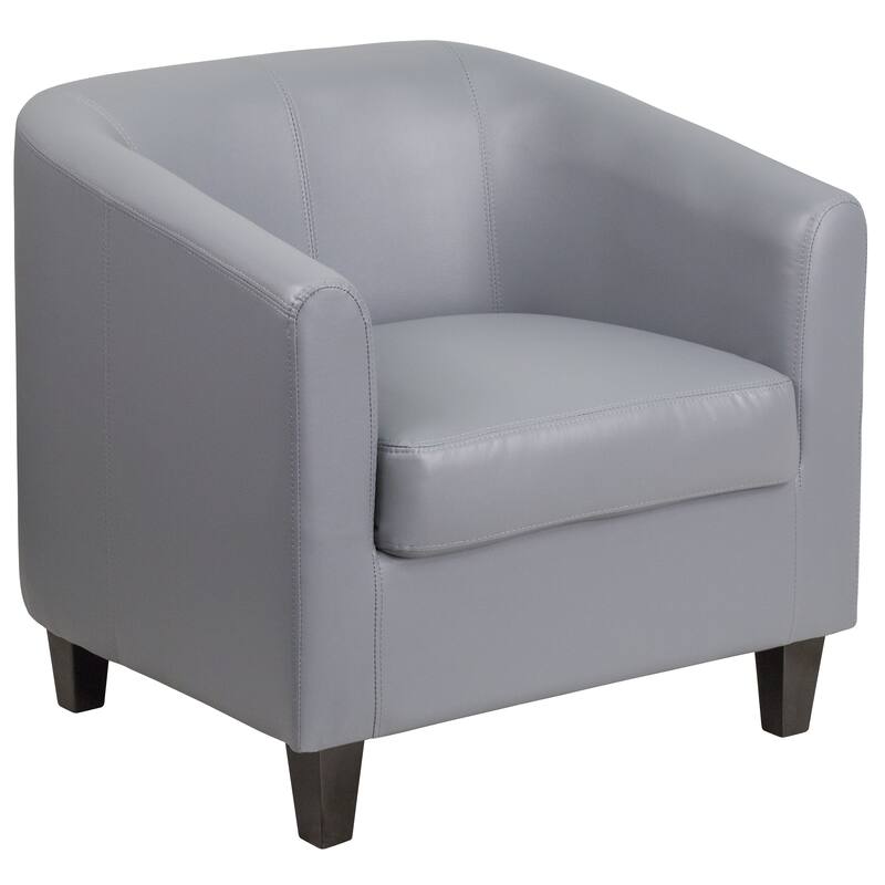 LeatherSoft Lounge Chair with Sloping Arms - 29.75"W x 29"D x 28"H