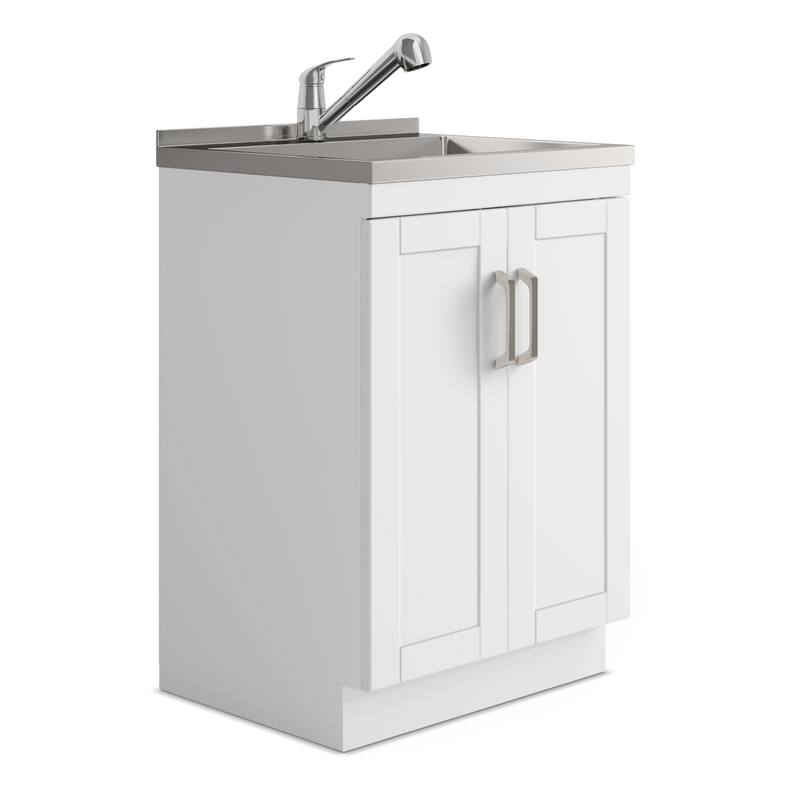 WYNDENHALL Lindor Transitional Laundry Cabinet with Faucet and Sink