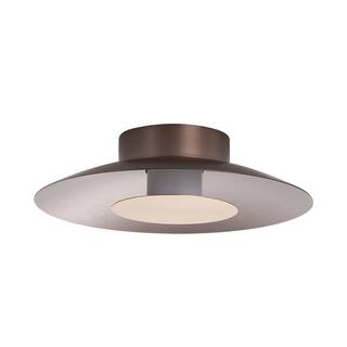 Luma LED Flush Mount - 12" in Coffee Silver with French Gold Shade - Bronze