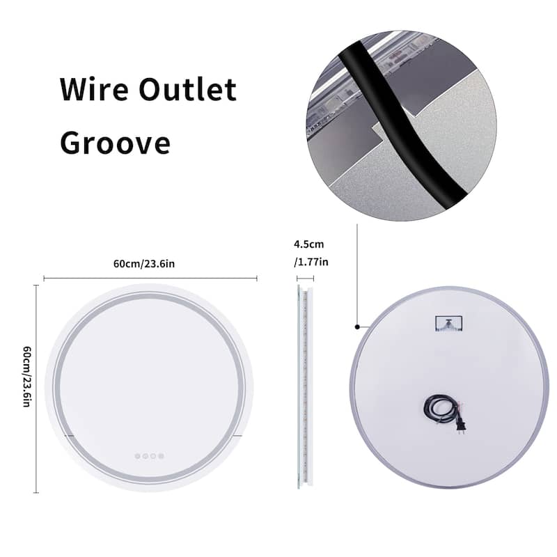 RGB Color Changing Front Back light Mirror Shatterproof Dimmable Anti-Fog Vanity Mirror ambient lighting