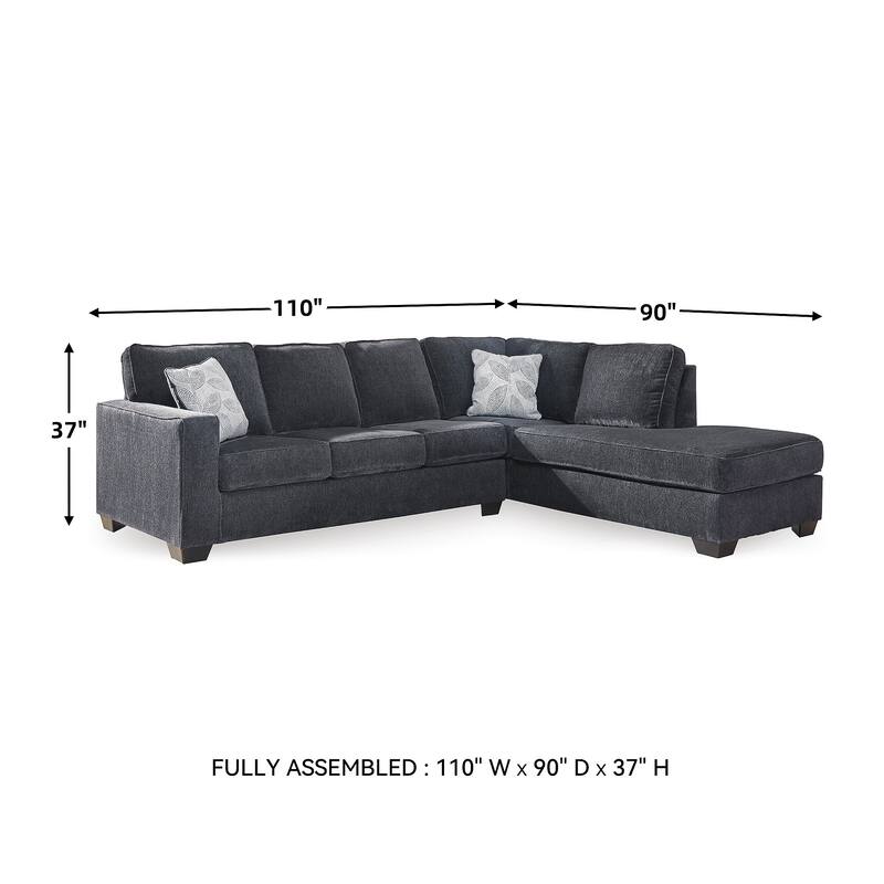 Signature Design by Ashley Altari 2-Piece Sectional with Chaise - 110" W x 90" D x 37" H
