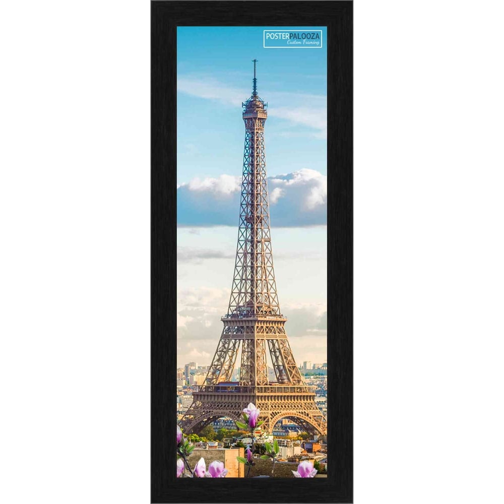 10x24 Frame Black Solid Wood Picture Frame - UV Acrylic Plexiglass
