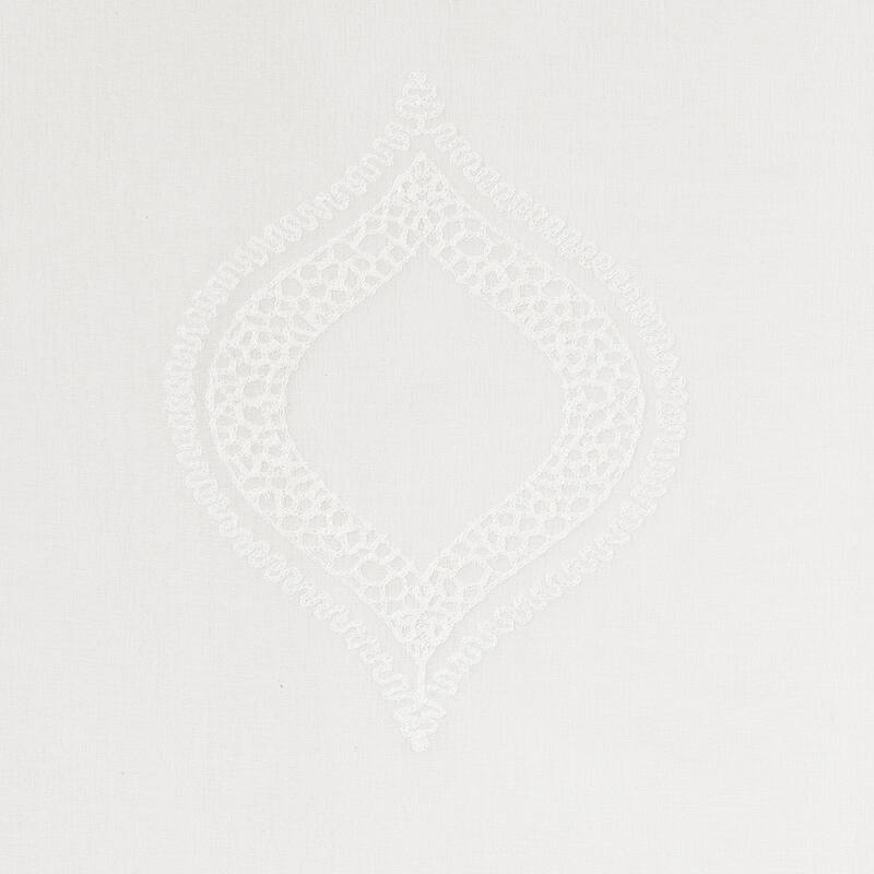 No. 918 Ravenna Embroidered Medallion Sheer Rod Pocket 1-Piece Curtain Panel, Single Panel