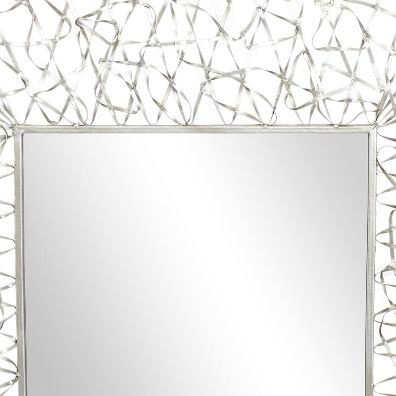 Silver Metal Ribbon Wall Mirror - 33 x 2 x 43