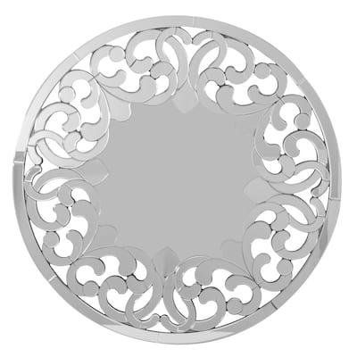Fancy Glass Wall Mirror - Silver