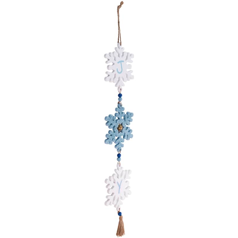 Glittered Joy Snowflakes Christmas Wall Sign - 26"