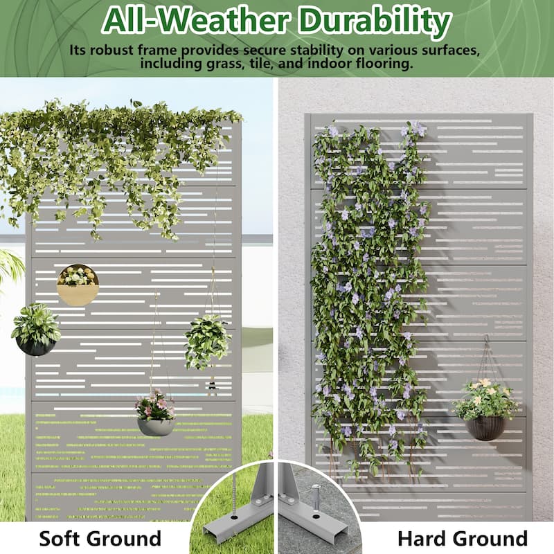 Shine Metal Privacy Screen Panel Free Standing