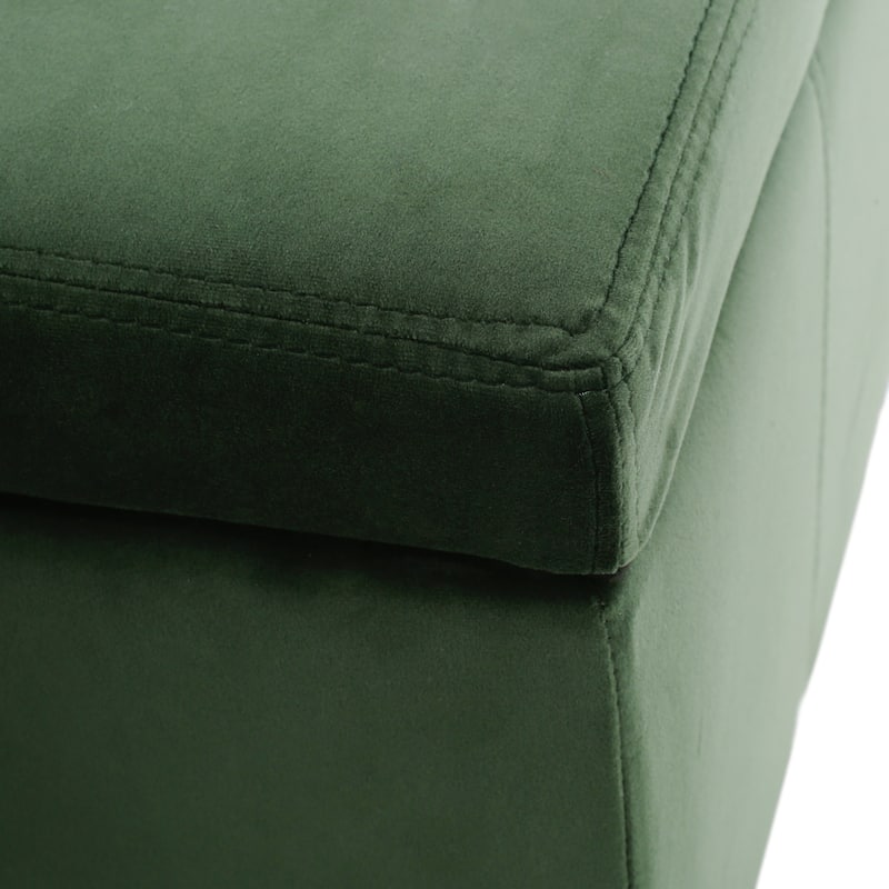 Velvet Storage Bench, End of Bed Upholstered Tufted Settee Bench for Living Room Entryway Rectangular Storage Ottoman Bench