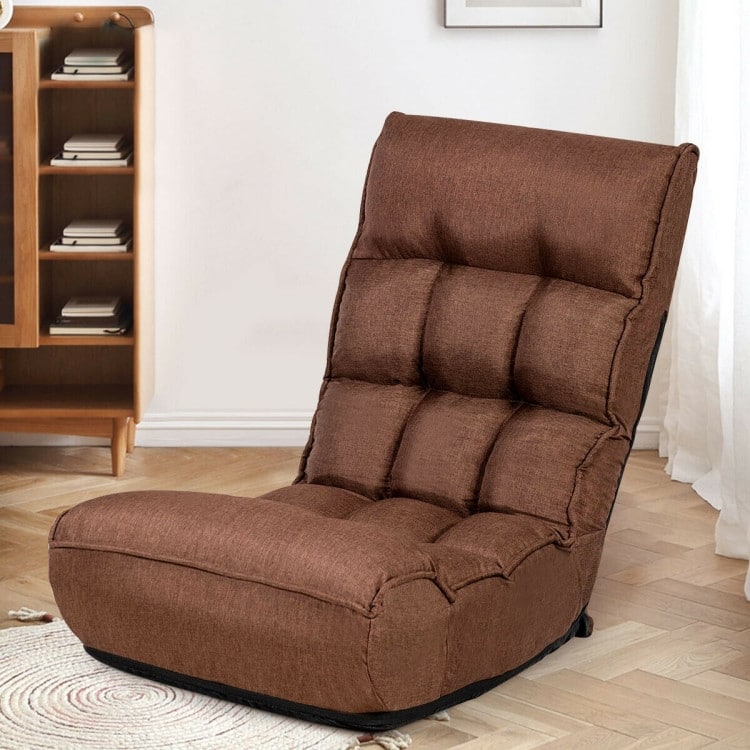 4-Position Adjustable Floor Chair Folding Lazy Sofa - 24" x 26" x 31" (L x W x H)