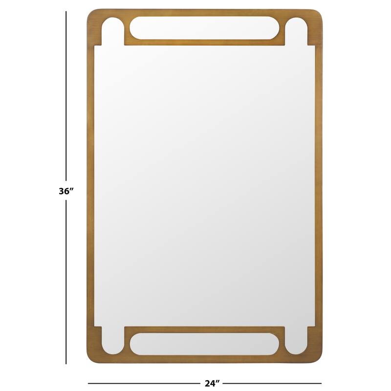 SAFAVIEH Home Titlia Antique Brass 36-inch Vertical Rectangle Iron Mirror - Antique Brass - 24"W x 1"D x 36"H
