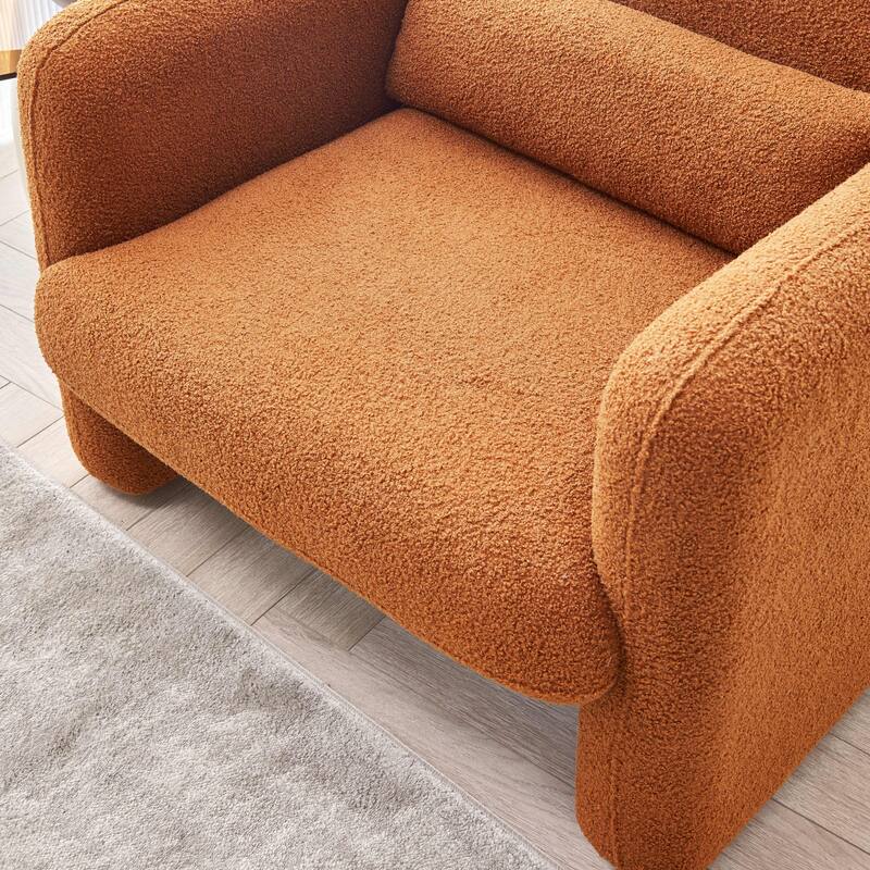 34"Lamb Fleece Fabric Sofa Chair