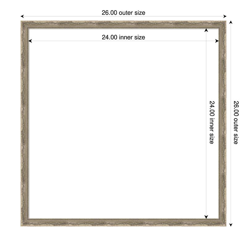 Mila Framed Dry Erase Magnetic Board - 26 x 26 in - Mila Dark Silver