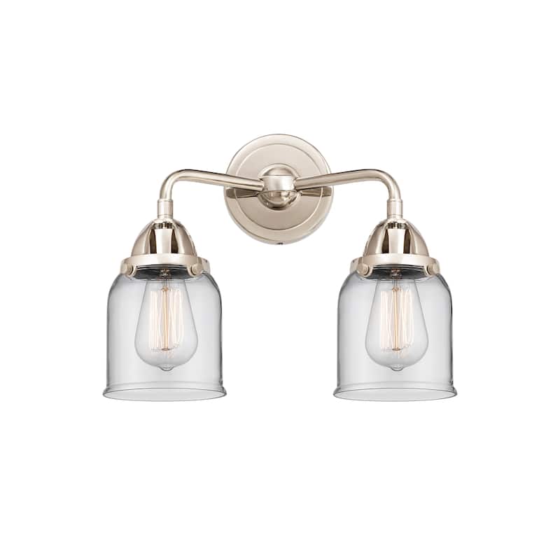Innovations Lighting Nouveau 2 Bell - 2 Light 13" Bath Vanity Light - Clear/Polished Nickel