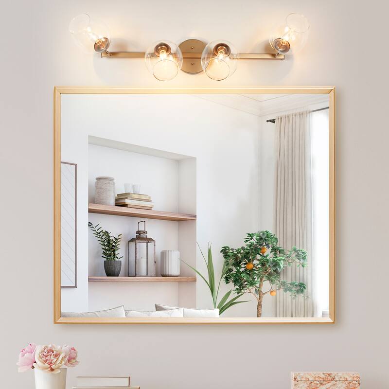 Bela Modern 4-Light Gold Head Adjustable Wall Sconce Linear Vanity Light - W 33"x D 7.2"x H 10.4" - W 33"x D 7.2"x H 10.4" - Dark Gold