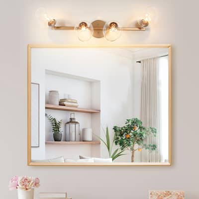 Bela Modern 4-Light Gold Head Adjustable Wall Sconce Linear Vanity Light - W 33"x D 7.2"x H 10.4"