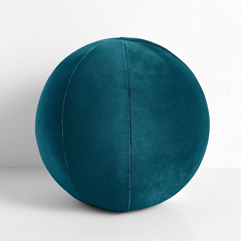 Sorra Home Solid Velvet Indoor Knife Edge Ball Pillow Single