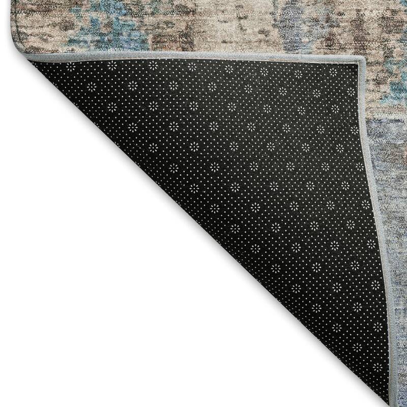 Machine Washable Indoor/ Outdoor Abstact Contemporary Chantille Rug