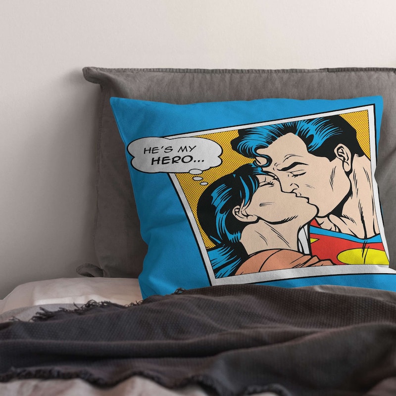 Warner Brothers DC Superman He's My Hero 18 Inch Throw Pillow