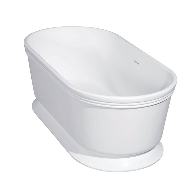 Kingston Brass VRTDE593023 Arcticstone 59" Free Standing Solid Surface - Glossy White / Matte White
