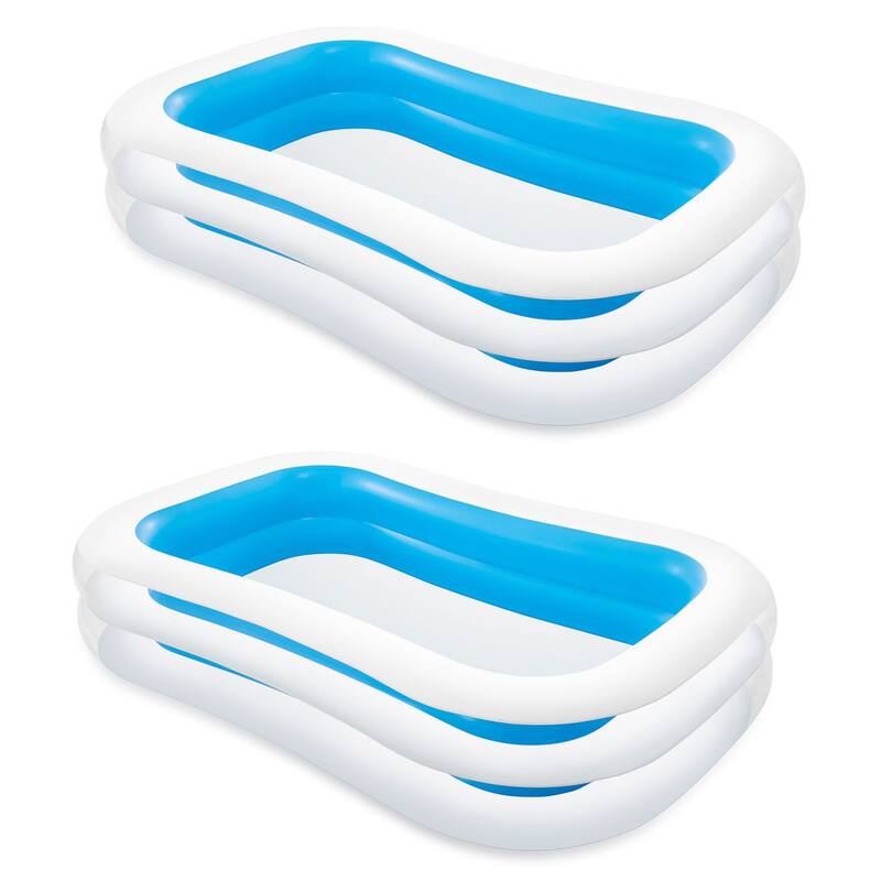 Intex Swim Center 103in x 69in x 22in Outdoor Inflatable Swimming Pool (2 Pack) - 11