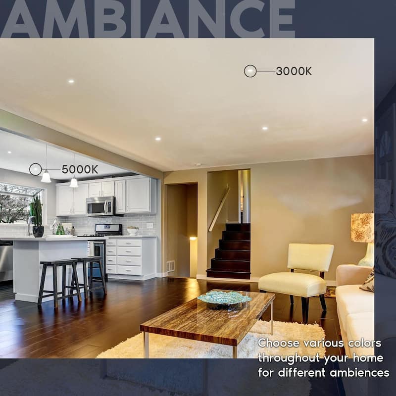 Luxrite 3 Inch Trimless LED Recessed Light, 15W, 1100LM, 5CCT 2700K-5000K, IC Rated, ETL 6-Pack