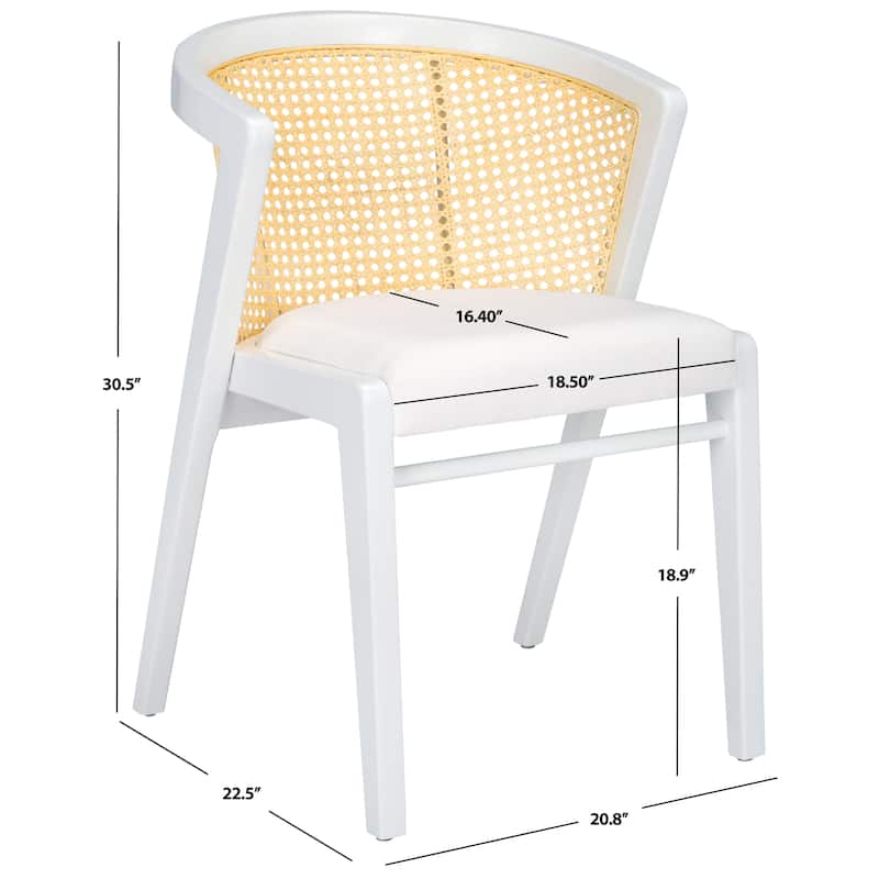 SAFAVIEH Home Edan 19-inch Dining Chair - 21Wx23Dx31H - White/White