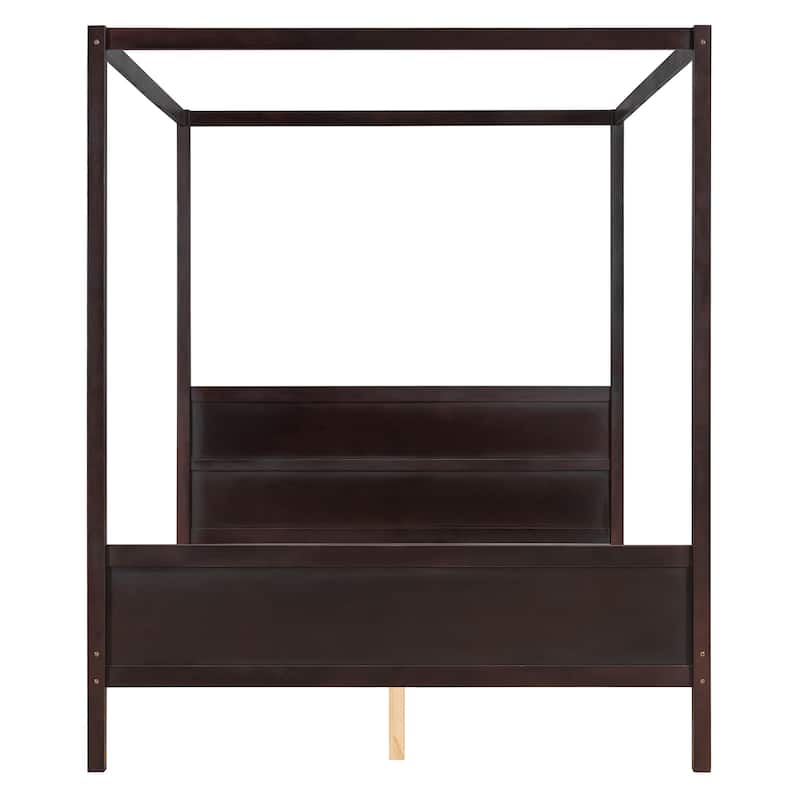 Roomfitters Queen Size Canopy Platform Bed with Headboard and Footboard, Slat Support Leg